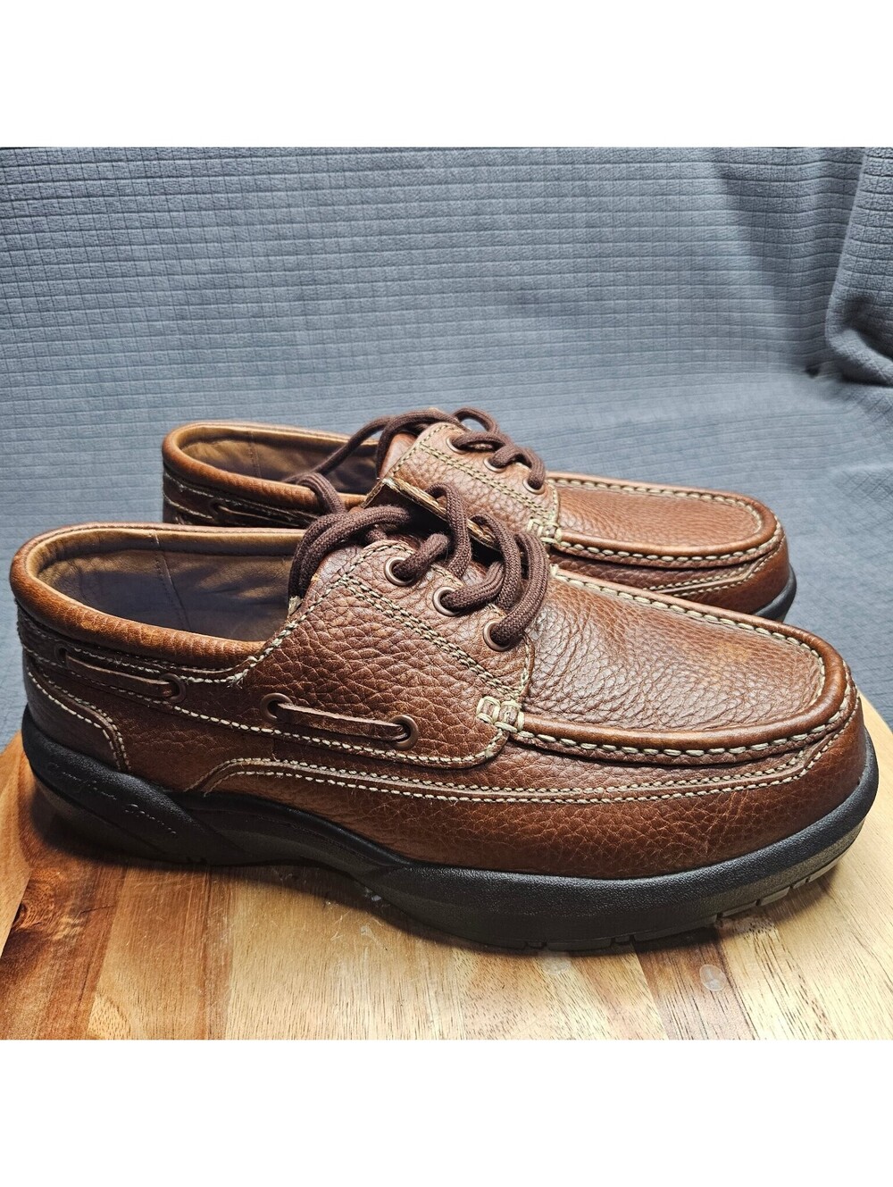 Dr. Comfort Patrick Men's Dress Shoes Brown Leather 7.5 XW Wide Moc Toe Lace